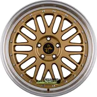 KESKIN KT22 Retro gold lip polish 8.5x19 ET45 - LK5/108 ML72.6 Felge Alu