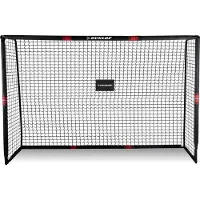 Dunlop Fußballtor - Fussballtor 300 x 200 x 120 cm - Fußball Tor - Fussballtore für Garten Kinder und Erwachsene - Fussball Trainingszubehör für Innen und Außen - Kunststoff - Schwarz/Rot