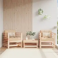 vidaXL Design Möbel Gartenstühle 2er Set Massivholz Kiefer - 2024 Neu