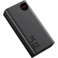 Baseus ADAMAN OVERSEAS EDITION 40.000 MAH DIGITAL DISPLAY 22.5W POWERBANK SIYAH, 40000 mAh, Lithium, Schwarz