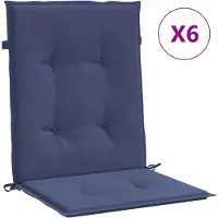vidaXL Niedriglehner-Auflagen 6 Stk. Marineblau Stoff