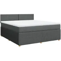 vidaXL Boxspringbett mit Matratze Dunkelgrau 180x200 cm Stoff