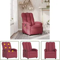 The Living Store Massagesessel Weinrot Stoff