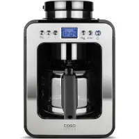 Caso Coffee Compact electronic, Kaffeebohnen, Eingebautes Mahlwerk, 600 W, Schwarz, Edelstahl