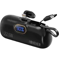 Forever Mini Powerbank MTB-100 22.5W 5000 mAh Lightning für iphone schwarz