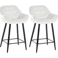 CLP 2er Set Barhocker Gibson Samt, Sitzhöhe 76 cm dunkelgrau