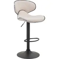 CLP Barhocker Las Vegas V2 Stoff mit Fußstütze creme Gestell Farbe schwarz
