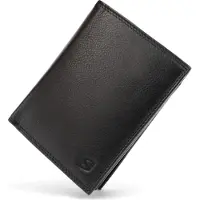 SERASAR | Premium-Ledergeldbörse [Manager] mit Schwarz Leather | Farbe: Schwarz | Länge: 13cm