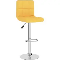 vidaXL "Winterschlussverkauf "Barhocker 2er Set - CLORIS - Barstuhl - Optimal Komfort, Senfgelb Stoff - 40 x 47 x (90-111) cm - DEMöbel5482927