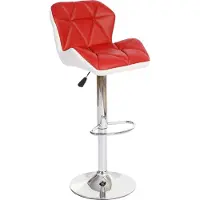 Mendler Barhocker MCW-A92, Barstuhl Tresenhocker, höhenverstellbar Kunstleder rot