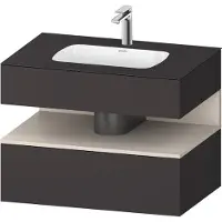 Duravit Einbauwaschtisch-Möbel-Set Qatego 80x55x60cm, T m/Grap matt, Konsolen-Waschtischunterbau
