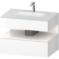 Duravit Einbauwaschtisch-Möbel-Set Qatego 80x55x60cm, we hgl/we ma, Konsolen-Waschtischunterbau