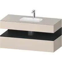 Duravit Einbauwaschtisch-Möbel-Set Qatego 120x55x60cm, E sw/tau matt, Konsolen-Waschtischunterbau