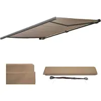 Mendler Ersatz-Bezug für Markise T122, Vollkassette Ersatzbezug Sonnenschutz 4x3m Polyester sand