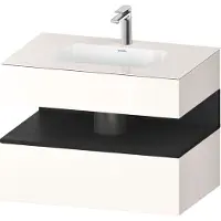 Duravit Einbauwaschtisch-Möbel-Set Qatego 80x55x60cm, Ei sw/we hgl, Konsolen-Waschtischunterbau