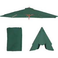 MCW Ersatz-Bezug für Sonnenschirm Lissabon, Sonnenschirmbezug Ersatzbezug, Ø 3,5m Polyester 8 Streben grün