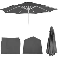 MCW Ersatz-Bezug für Sonnenschirm Asti, Sonnenschirmbezug Ersatzbezug, Ø 3m Stoff/Textil anthrazit