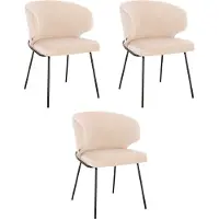 HOME DELUXE - Polsterstuhl AMARA- 3 Stück, Farbe: Samt Beige - weiche Polsterung, bis 120 kg belastbar I Küchenstuhl Speisestühle Esszimmerstühle