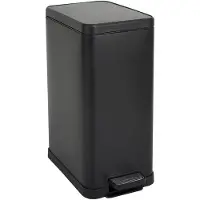 SVITA STM15 Mülleimer Treteimer 15l inkl. Inneneimer Softclose-Deckel Schwarz