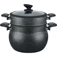 Cheffinger 3 tlg Kuskus Topf 12L Dampfgarer COUSCOUS Ø26cm Dampfkocher Gemüse Steamer Induktion Mantykocher