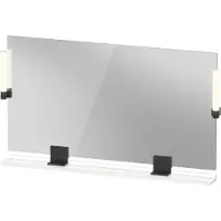 Duravit Sivida Spiegel, Diamantschwarz Matt, 1250x36x650mm, Aufsatzleuchte, Sensorschalter, Netzanschluss, SV74240BD220000
