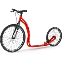 Yedoo Trexx Sport Alloy Roller Scooter Tretroller - für Erwachsene und Teenager, bis 130 kg, mit Luftreifen 26/20 und verstellbarem Lenker Rot