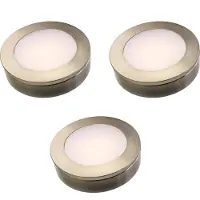 Kalb Material für Möbel kalb | 3er Set LED Einbauspot für Möbel inkl. Aufsatzring,Edelstahl gebürstet