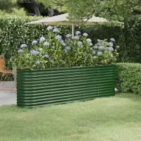 vidaXL "Rabatt" Garten-Hochbeet/Pflanzgefäß/Pflanzkübel - Verzinkter Stahl 224x40x68 cm Grün - Beete CC8192