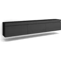Skraut Home TV-Schrank, Lowboard, 240x35x45 cm, Hängend, Schwarz