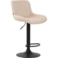 CLP Barhocker Lentini Kunstleder drehbar mit Höhenverstellung creme Gestell Farbe schwarz