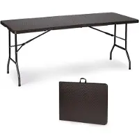 Northix Garten-Bankett-Catering-Tisch, klappbar, 180 cm, Rattan