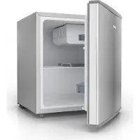 H.Koenig Mini-Kühlschrank FGX490 / 45 L/freistehend/kompakt/Größe 51cm / leise / 4L Eisfach/verstellbares Thermostat/Türanschlag wechselbar, Edelstahl