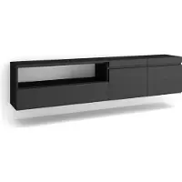 Skraut Home TV-Schrank, Lowboard, 200x35x45cm, Für TV-Geräte bis zu 80", Hängend, Schwarz