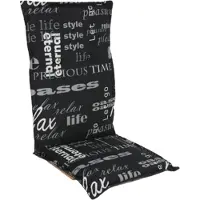 BURI Hochlehner Auflage Lifestyle Sitzkissen Gartenstuhl schwarz 123x50x6cm