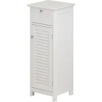 Vicco Midischrank Riad Weiß 32 x 87 cm mit Tür und Schublade, Model 40414