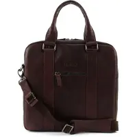 CAMP DAVID Leder Henkeltasche Umhängetasche mit Laptopfach Mount McKinley Shopper Dark Brown braun
