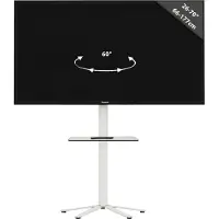 VCM TV Standfuß mit Fachboden 32-70 Zoll | VESA max. 600x400 bis 40 kg | Fernseh Ständer aus Alu | TV Bodenständer Maße ca. H. 100 x B. 61 x T. 61 cm | Fernsehstand Xila