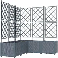 Syfax Garten-Pflanzgefäß 5 pcs Hellgrau 120 x 120 x 143 cm Kunststoff