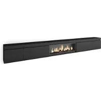Skraut Home TV-Schrank, Lowboard, 368x35x45cm, Elektrokamin XXL, Schwarz