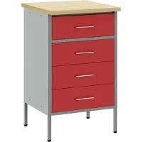 Syfax Werkbank Rot und Grau 50 x 55 x 85 cm Ingenieure Holz und Stahl