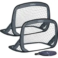 Relaxdays Pop Up Tore 2er Set, faltbare Fußballtore für den Garten, Kindertore mit Tasche, HxBxT: 78 x 121 x 80 cm, grau