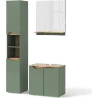 Vicco Badmöbel-Set Marelle Grün/Artisan-Eiche 3-teilig, Model 54703