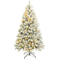 Generic Rebecca Mobili Weihnachtsbaum 180 cm mit 300 Lichtern aus PVC, grün und weiß