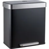 SVITA LT2X30 Mülleimer 60l Treteimer 2 Fächer mit Deckel Schwarz