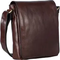 Leonhard heyden Leder Umhängetasche Tablettasche mit Laptopfach Cambridge Messenger Bag Redbrown braun