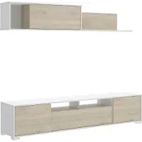 Dmora Wohnzimmerwand Gruf 200x41x180 cm Braun, 6 Regale, 7 Fächer