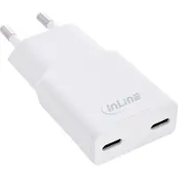 InLine USB Netzteil Ladegerät Dual USB-C, PD, PPS, 30W, weiß, Drinnen, AC, 20 V, 3 A, Weiß