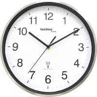 Technoline WT 8925, Wand, Funkgesteuerte Uhr, Rund, Silber, Weiß, Edelstahl, Glas