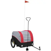 Syfax Fahrradanhänger Schwarz und Rot 45 kg Eisen