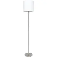 Steinhauer Stehleuchte Noor 1-flammig Silber Matt/ Chintz Weiß 30x30cm